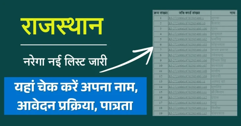 Nrega Rajasthan Job Card List 2025